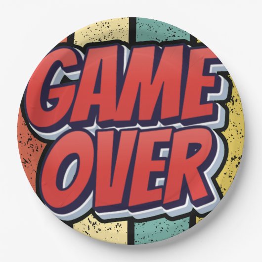 Game over. papieren bordje (Voorkant)