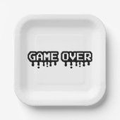 Game Over Pixel Art - Design Retro voor gamers Papieren Bordje (Voorkant)