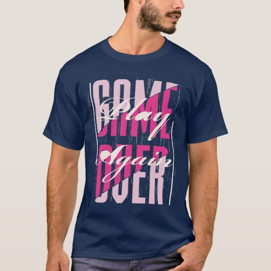 Game Over Play Again Design T-shirt (Voorkant)