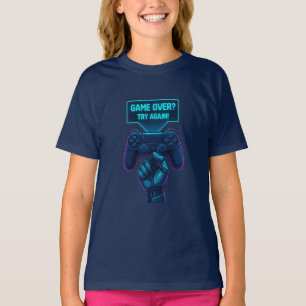 Game over? Probeer het nog eens! Cool futuristisch T-shirt