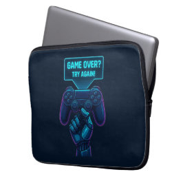 Game over? Probeer het nog eens! – Futuristische g Laptop Sleeve