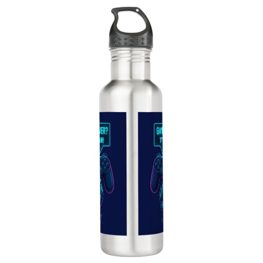Game over? Probeer het nog eens! – Futuristische g Waterfles (Achterkant)