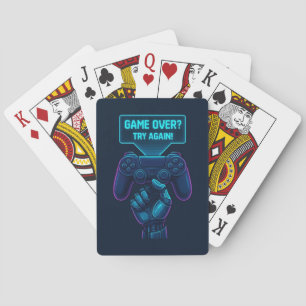 Game over? Probeer het nog eens! Futuristische gam Pokerkaarten