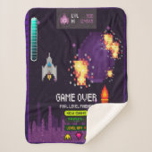 Game over purple blanket sherpa deken (Voorkant)