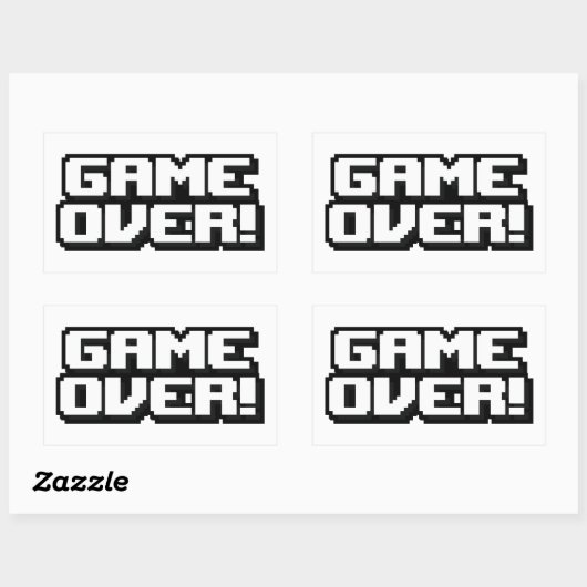 Game over rechthoekige sticker (Vel)