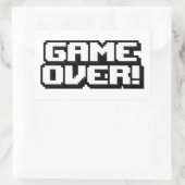 Game over rechthoekige sticker (Tas)