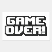 Game over rechthoekige sticker (Voorkant)