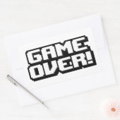 Game over rechthoekige sticker (Envelop)