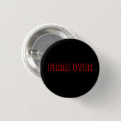 GAME OVER RED OP BLACK RONDE BUTTON 3,2 CM (Voorkant /achterkant)
