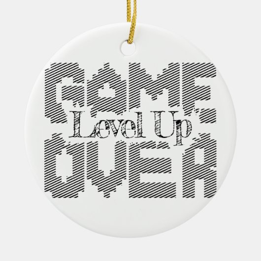 Game Over: Restore Old-School Fun, Level Up Today Keramisch Ornament (Voorkant)
