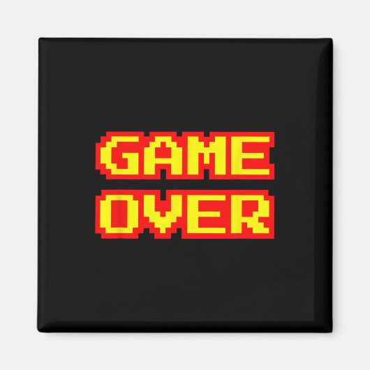 Game Over Retro Arcade Videogames Gaming Magneet (Voorkant)
