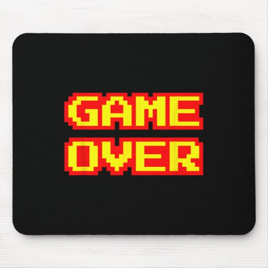 Game Over  Retro Arcade Videogames Gaming Muismat (Voorkant)
