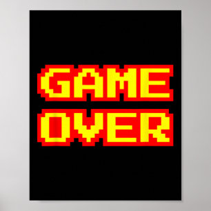 Game Over Retro Arcade Videogames Gaming Poster