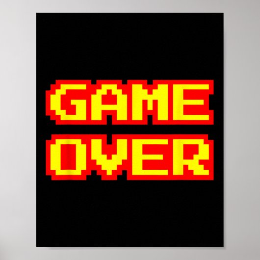 Game Over  Retro Arcade Videogames Gaming Poster (Voorkant)