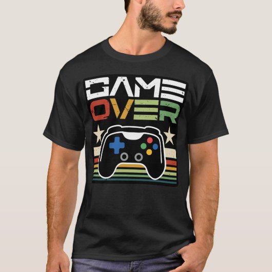 Game Over Retro Gamer Gaming T-shirt (Voorkant)