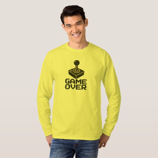 Game Over Retro Joystick T-shirt – Gamer (Voorkant volledig)
