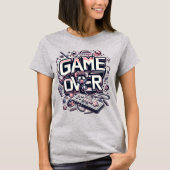 Game Over: Retro Pink & Blue Gaming Vibes  T-shirt (Voorkant)