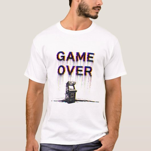 Game Over – Retro Pixel Art Arcade T-shirt (Voorkant)