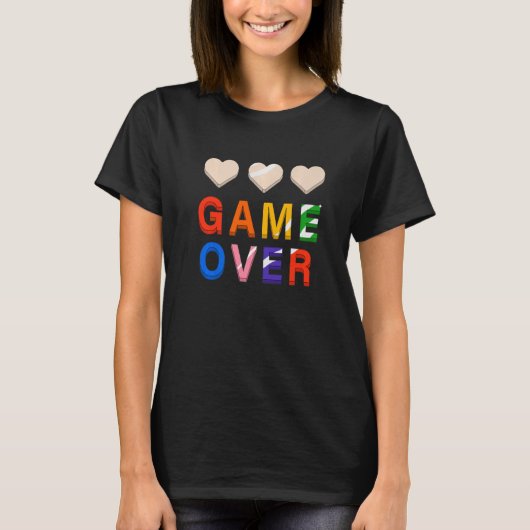 Game over Retro videospellen Gaming Arcade T-shirt (Voorkant)