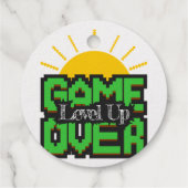 Game Over, Revive retro games met, level omhoog Bedankjes Labels (Achterkant)