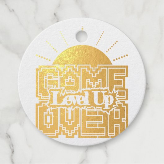 Game Over, Revive retro games met, level omhoog Bedankjes Labels (Voorkant)