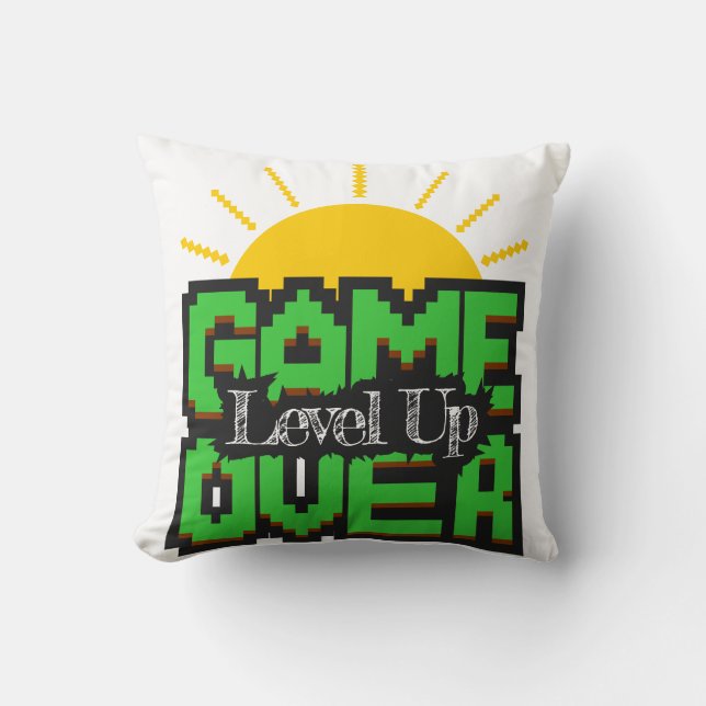 Game Over, Revive retro games with, level up Kussen (Voorkant)