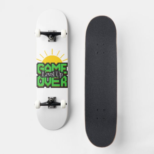 Game Over, Revive retro games with, level up Persoonlijk Skateboard (Voorkant)