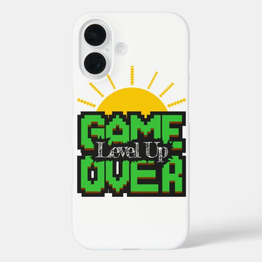 Game Over, Reviveer retro games met, level up Case-Mate iPhone Case (Achterkant)