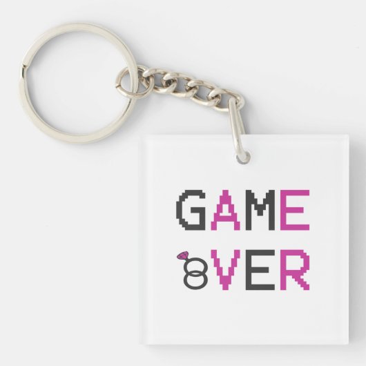 Game over ring bruiloft sleutelhanger (Voorkant)