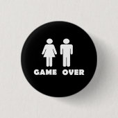 Game over ronde button 3,2 cm (Voorkant)