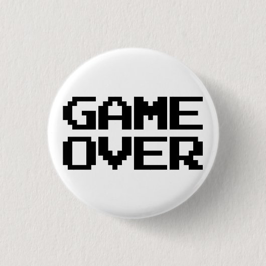 Game over ronde button 3,2 cm (Voorkant)