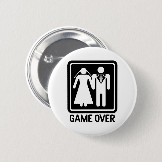 Game over ronde button 5,7 cm (Voorkant /achterkant)
