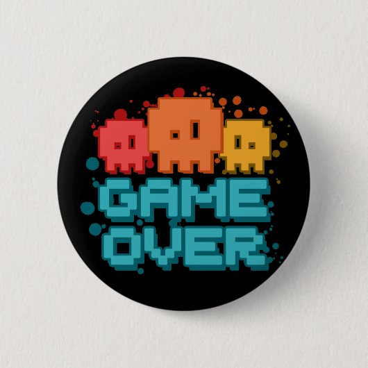 Game over ronde button 5,7 cm (Voorkant)