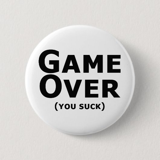 Game over ronde button 5,7 cm (Voorkant)