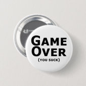 Game over ronde button 5,7 cm (Voorkant /achterkant)