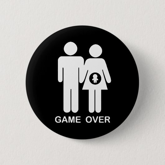 Game over ronde button 5,7 cm (Voorkant)