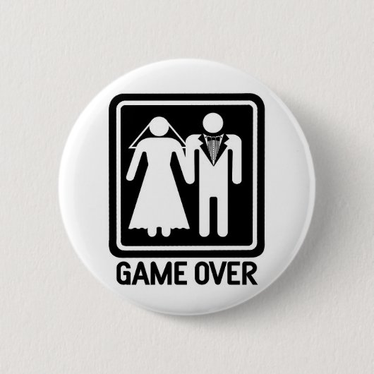 game over ronde button 5,7 cm (Voorkant)