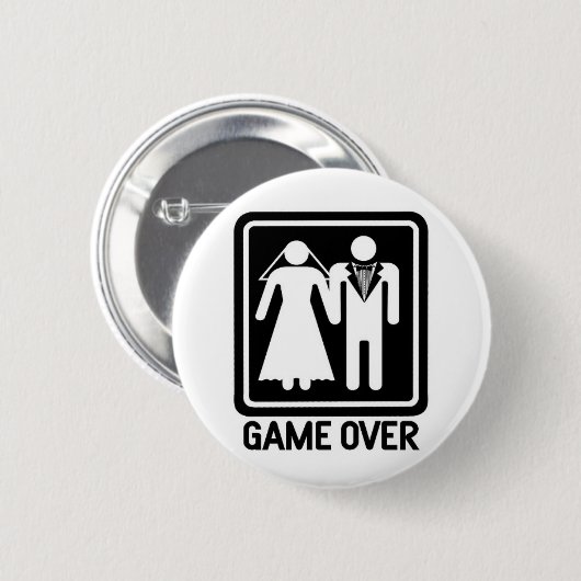 game over ronde button 5,7 cm (Voorkant /achterkant)
