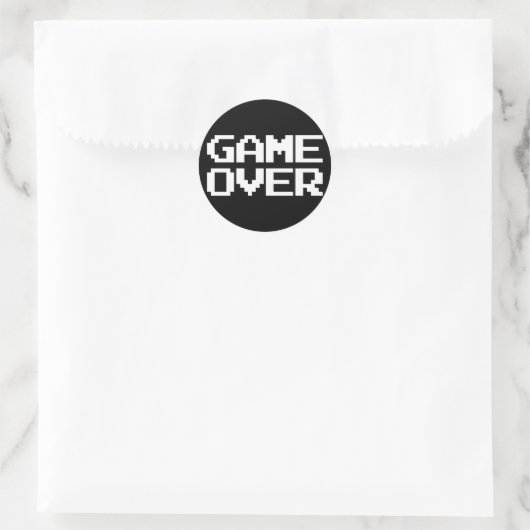 Game over ronde sticker (Tas)