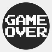 Game over ronde sticker (Voorkant)