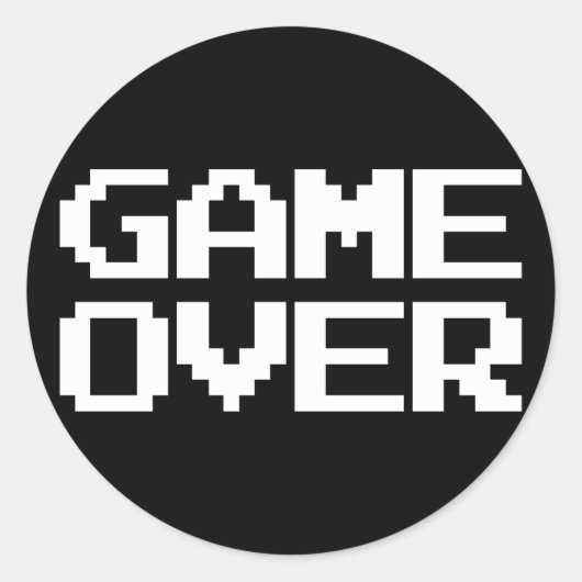 Game over ronde sticker (Voorkant)