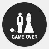 Game over ronde sticker (Voorkant)