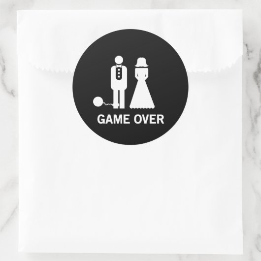 Game over ronde sticker (Tas)
