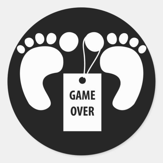 Game over ronde sticker (Voorkant)