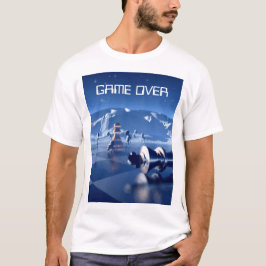 Game Over. Schaakstukken op planeetlandschap T-shirt