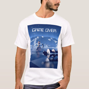 Game Over. Schaakstukken op planeetlandschap T-shirt