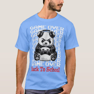 Game over school Funny Panda Beer Gamer Co T-shirt