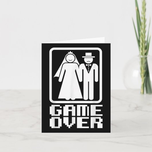 Game Over Shirt Funny Wedding Bride Groom Gamer Te Kaart (Voorkant)
