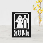 Game Over Shirt Funny Wedding Bride Groom Gamer Te Kaart (Gele Bloem)