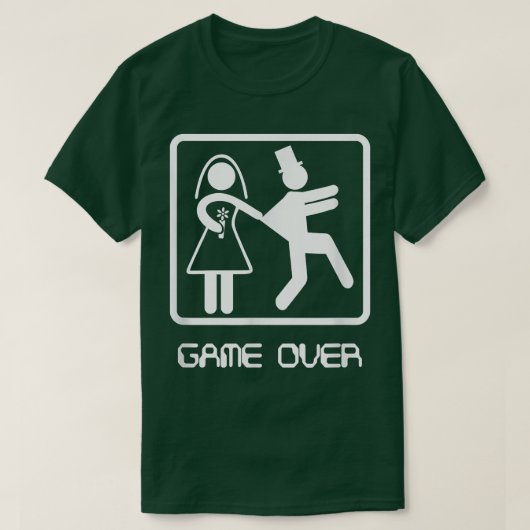 Game over shirtVideogamer Bachelor Wedding Groom T-shirt (Design voorkant)